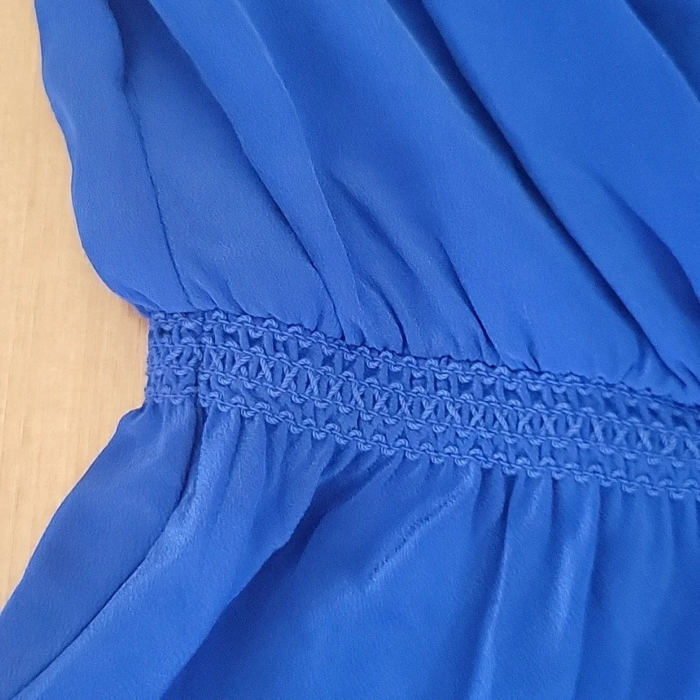 Wilfred Aritzia‎ Blue Silk Dress Mini Suplice Neckline XS